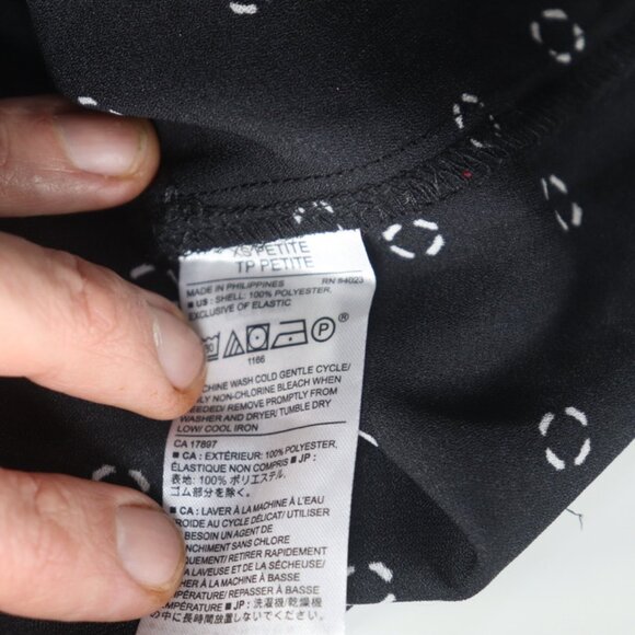 Banana Republic Black Patterned Smocked Blouse, Size - Picture 5 of 12